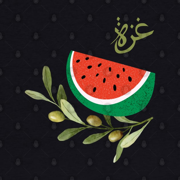 Watermelon Olive Branch Free Gaza by Yule Cat